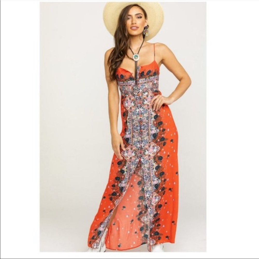 Free People Morning Song Printed Maxi Dress Sz M